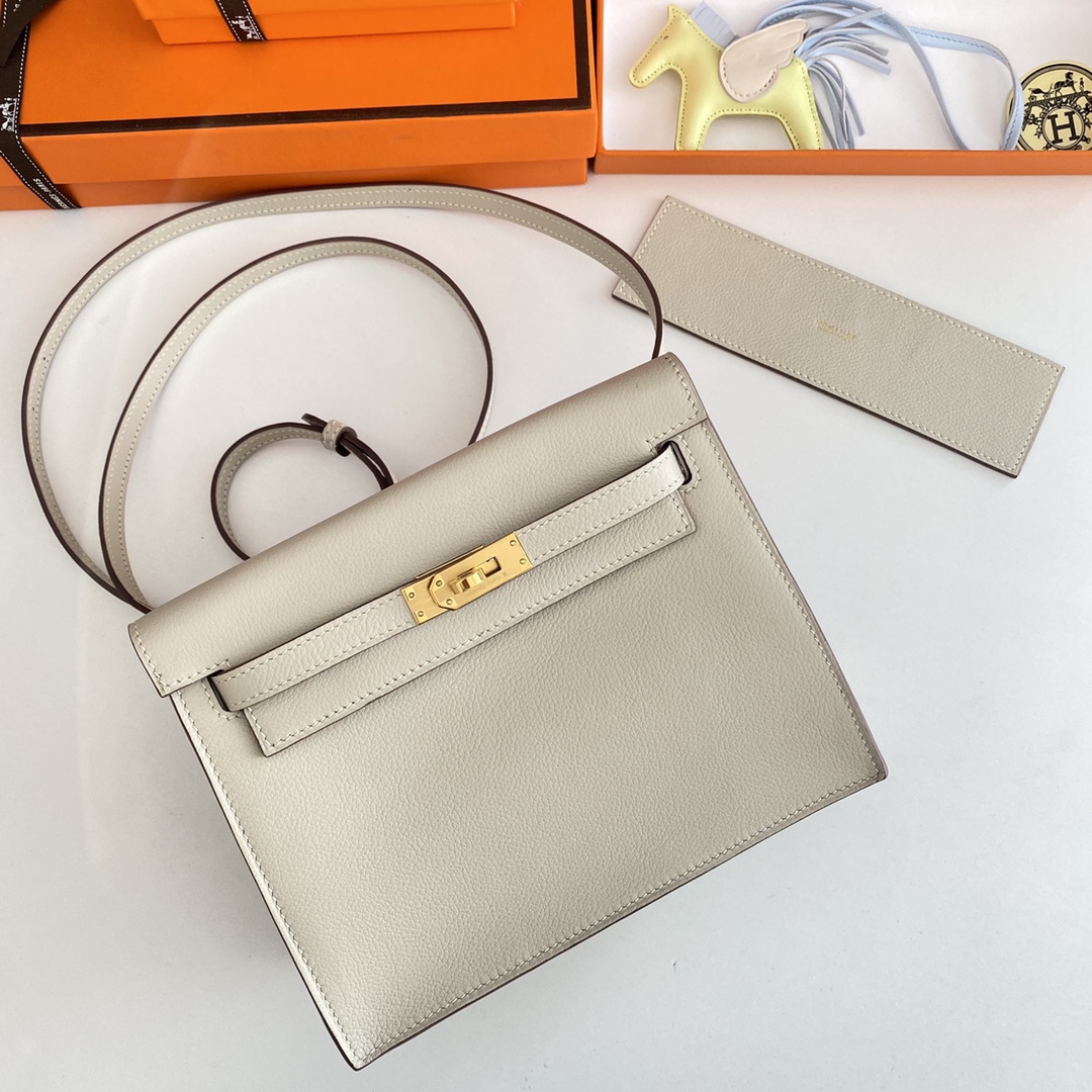 Hermes Kelly Danse Evercolor Bag In Cream White Color